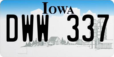 IA license plate DWW337