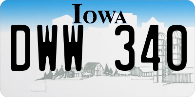 IA license plate DWW340