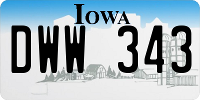 IA license plate DWW343