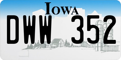 IA license plate DWW352