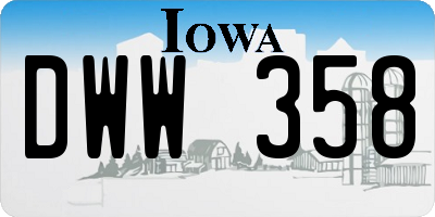 IA license plate DWW358