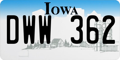 IA license plate DWW362