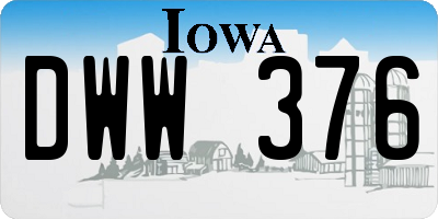 IA license plate DWW376