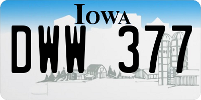 IA license plate DWW377