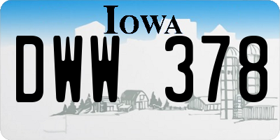 IA license plate DWW378