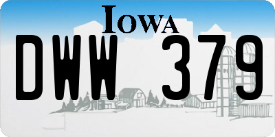 IA license plate DWW379