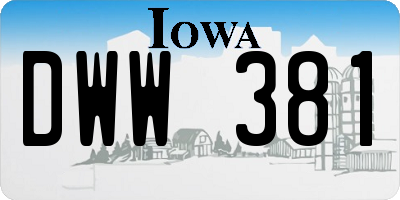 IA license plate DWW381