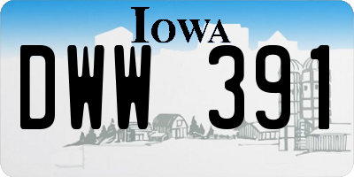 IA license plate DWW391