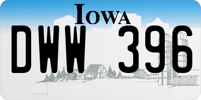 IA license plate DWW396