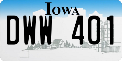 IA license plate DWW401