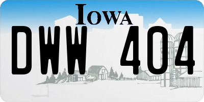 IA license plate DWW404