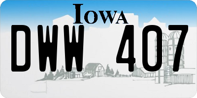 IA license plate DWW407