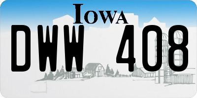 IA license plate DWW408