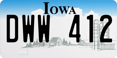 IA license plate DWW412