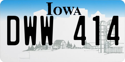 IA license plate DWW414