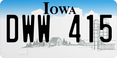 IA license plate DWW415