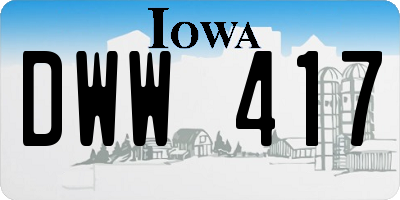 IA license plate DWW417