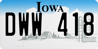 IA license plate DWW418