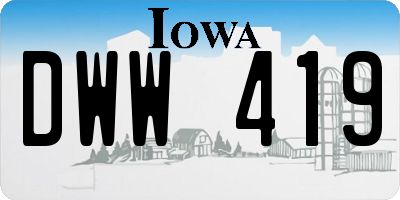 IA license plate DWW419