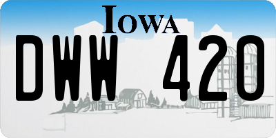 IA license plate DWW420