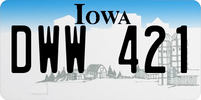 IA license plate DWW421