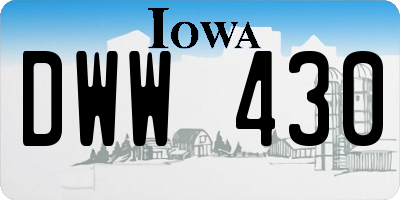 IA license plate DWW430