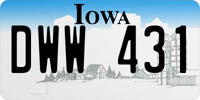 IA license plate DWW431