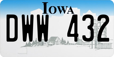 IA license plate DWW432