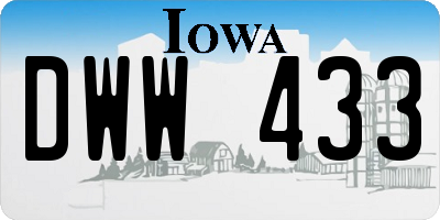 IA license plate DWW433