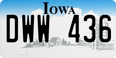 IA license plate DWW436