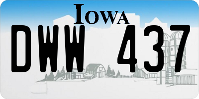 IA license plate DWW437