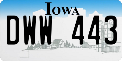 IA license plate DWW443