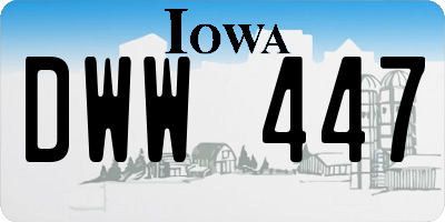 IA license plate DWW447