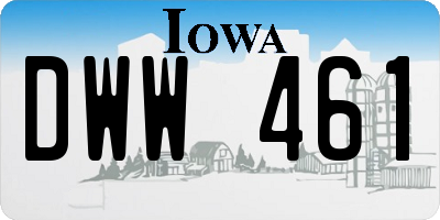 IA license plate DWW461