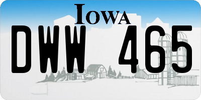 IA license plate DWW465