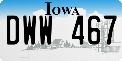 IA license plate DWW467
