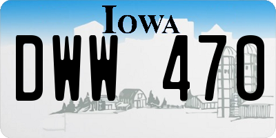 IA license plate DWW470