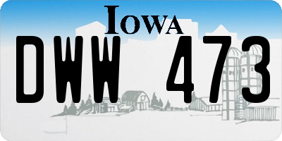 IA license plate DWW473
