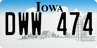IA license plate DWW474