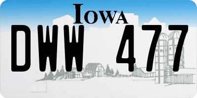 IA license plate DWW477