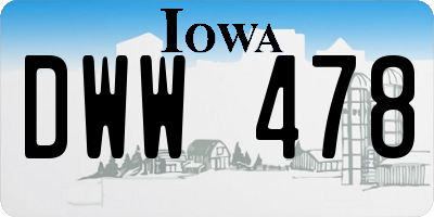 IA license plate DWW478