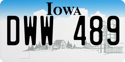 IA license plate DWW489