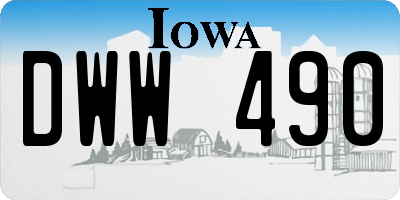 IA license plate DWW490