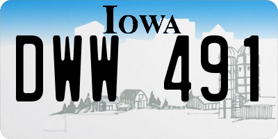 IA license plate DWW491