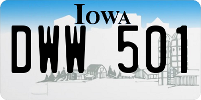 IA license plate DWW501