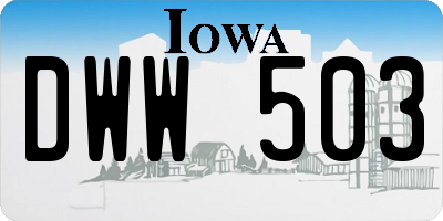 IA license plate DWW503