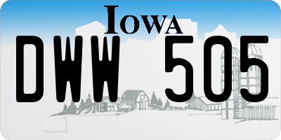 IA license plate DWW505