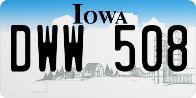 IA license plate DWW508