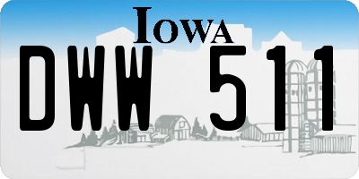 IA license plate DWW511
