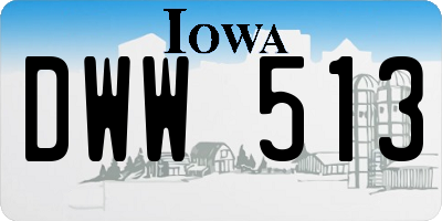 IA license plate DWW513